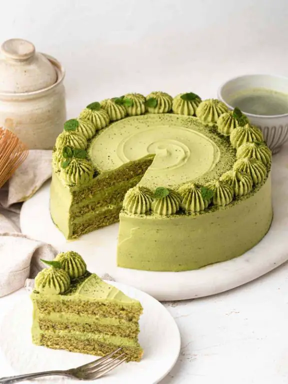 Matcha Green Tea Cake with Coconut Whipped Cream