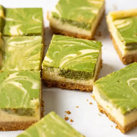 Matcha Green Tea Cheesecake Bars