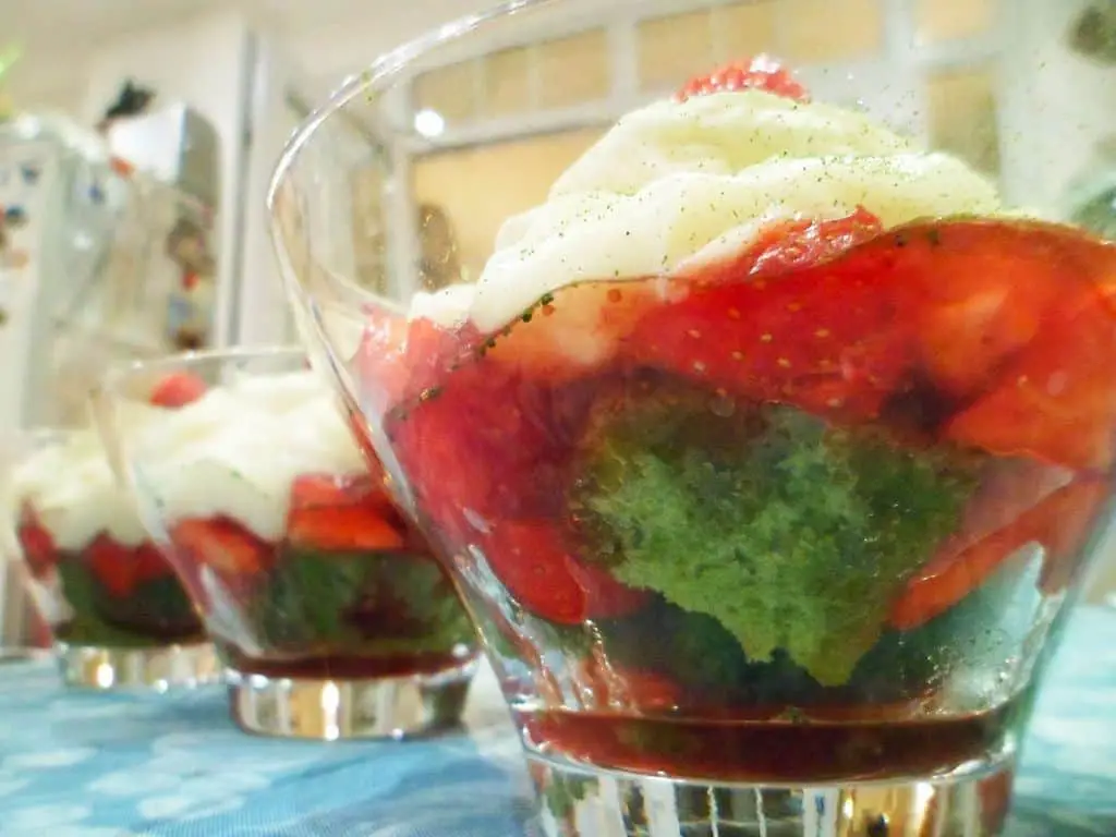 Matcha Green Tea Mini Trifle with Red Bean Paste