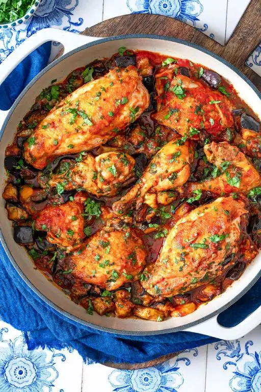 Mediterranean Chicken Breast and Eggplant Bake