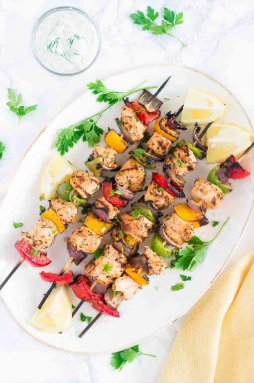 Mediterranean Chicken and Vegetable Skewers