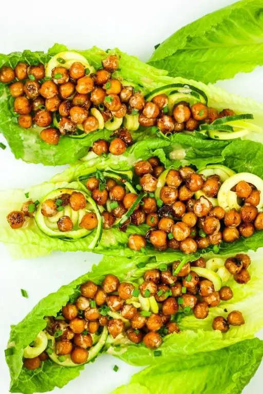 Mediterranean Chickpea Lettuce Wraps