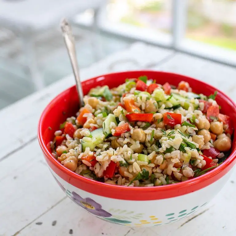 Mediterranean Chickpea Rice Salad