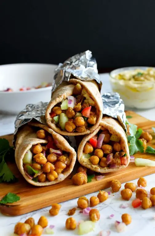 Mediterranean Chickpea and Hummus Wrap