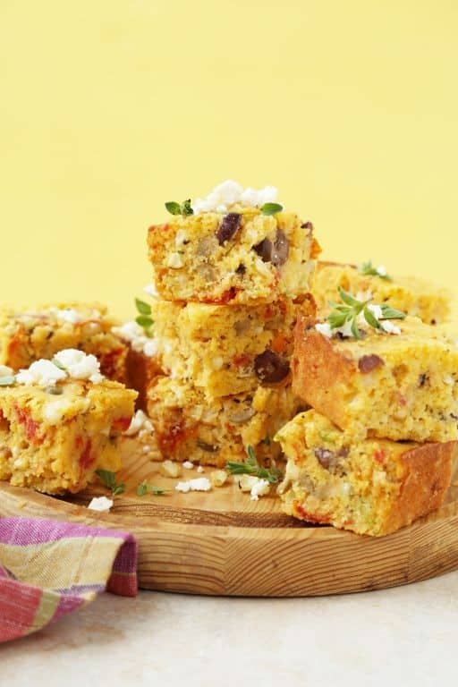 Mediterranean Cornbread Salad with Feta