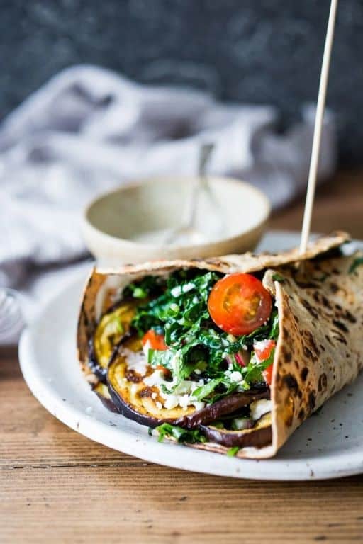 Mediterranean Crispy Eggplant Wrap