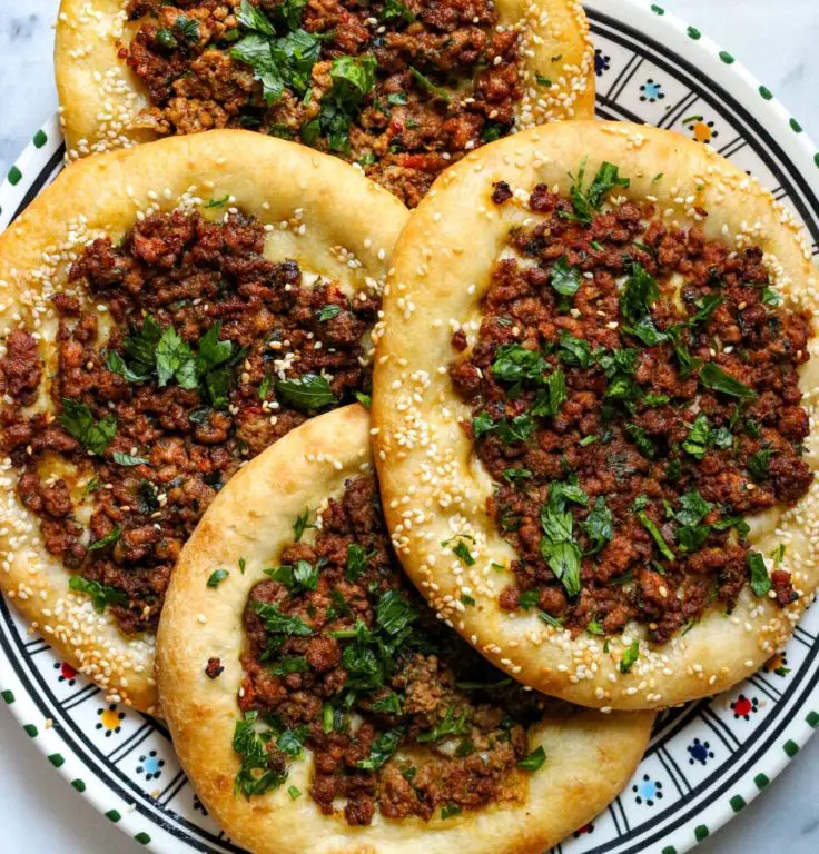 Mediterranean Flat Bread with Spiced Lamb