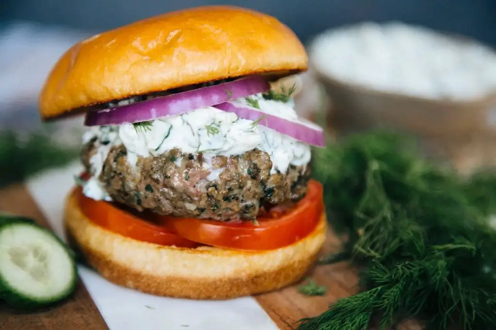 Mediterranean Lamb Burgers with Tzatziki