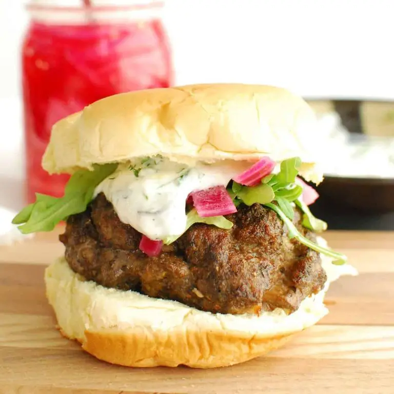 Mediterranean Lamb Hamburger Air Fryer Dish