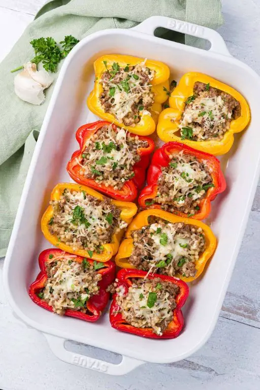 Mediterranean Lamb and Feta Stuffed Peppers