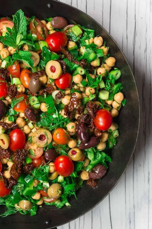 Mediterranean Pea Salad with Olives and Sun-Dried Tomatoes