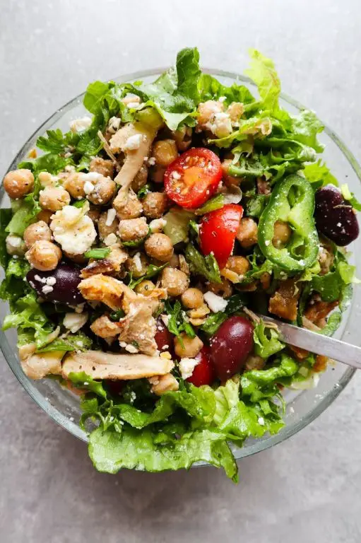 Mediterranean Rotisserie Chicken Salad with Chickpeas
