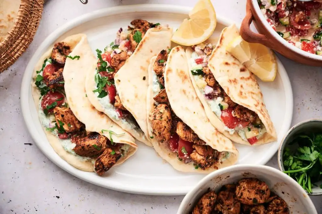 Mediterranean Shredded Chicken Tacos