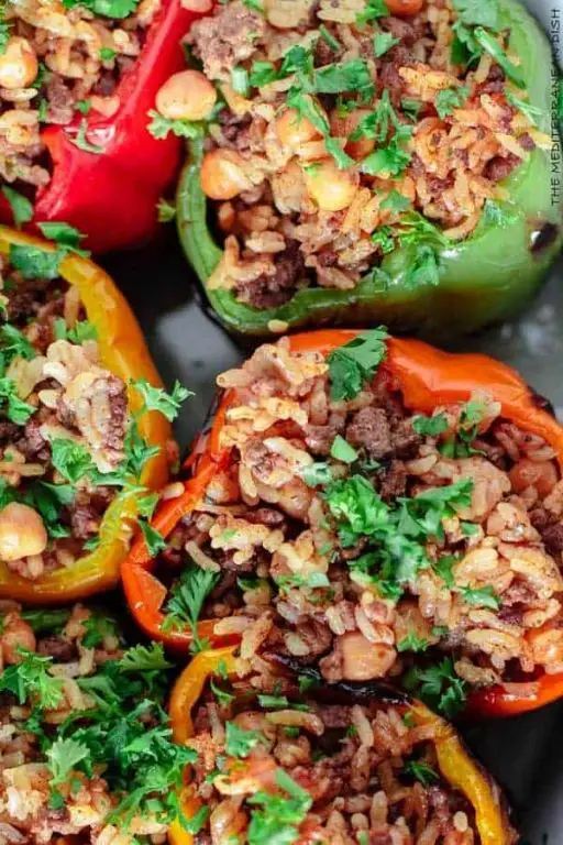 Mediterranean Stuffed Bell Peppers with Rice