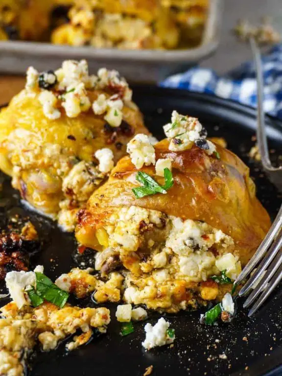 Mediterranean Stuffed Chicken Thighs with Feta and Olives