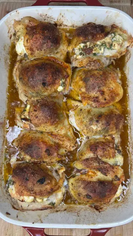 Mediterranean Stuffed Chicken Thighs