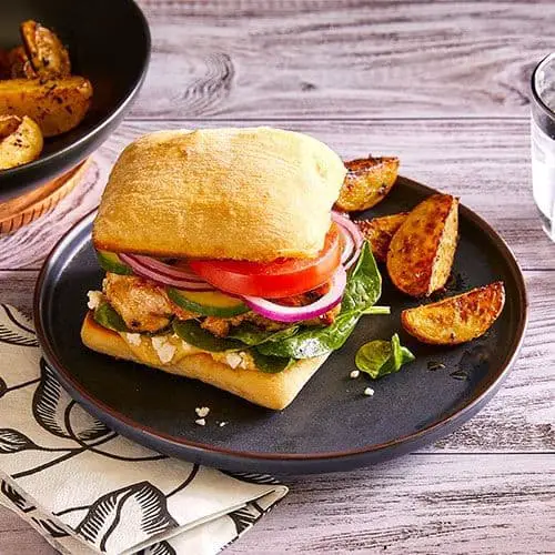 Mediterranean Style Chicken Thigh Sandwich