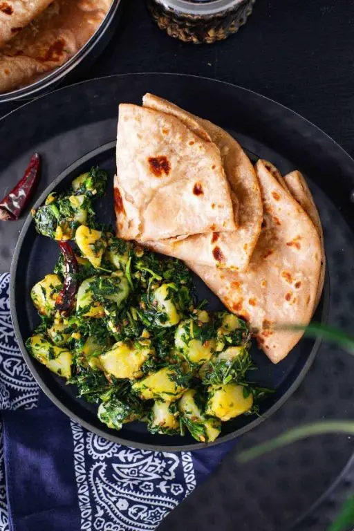 Methi Aloo Sabzi with Roti
