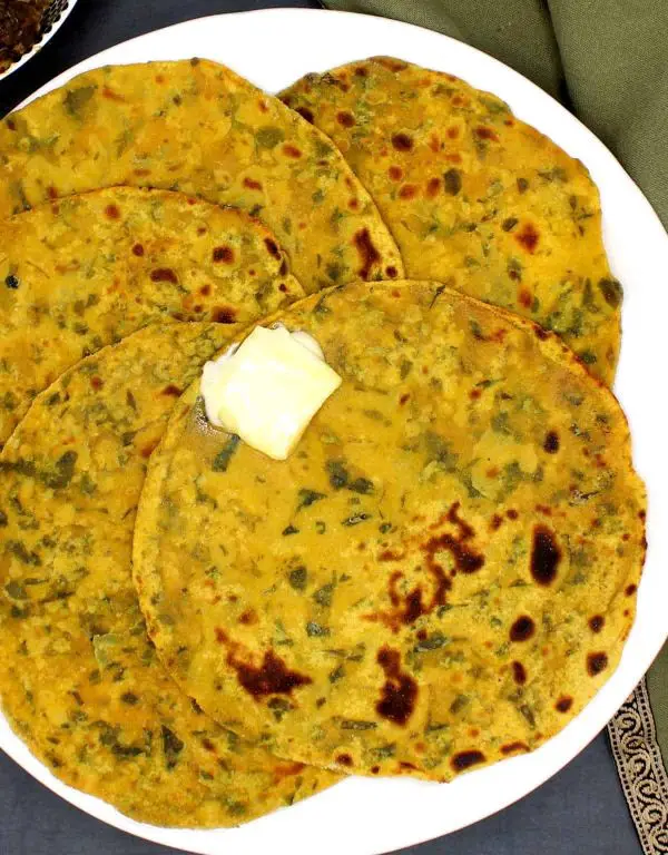 Methi Roti with Ghee Drizzle
