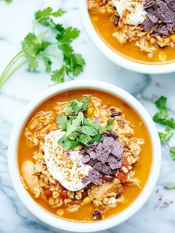 Mexican Chicken and Rice Soup with Corn