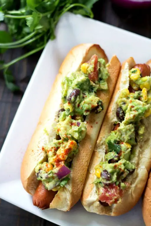Mexican Crockpot Hot Dogs with Guacamole