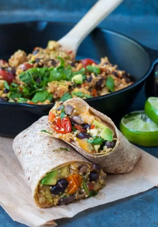 Mexican Quinoa and Vegetable Burritos