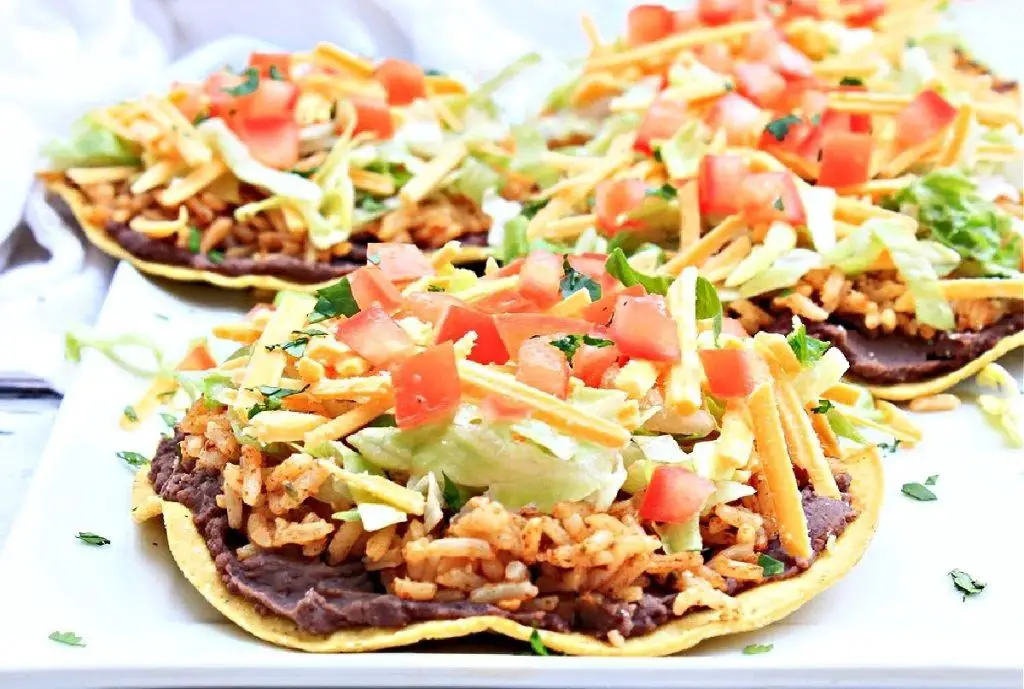 Mexican Rice and Black Bean Tostadas