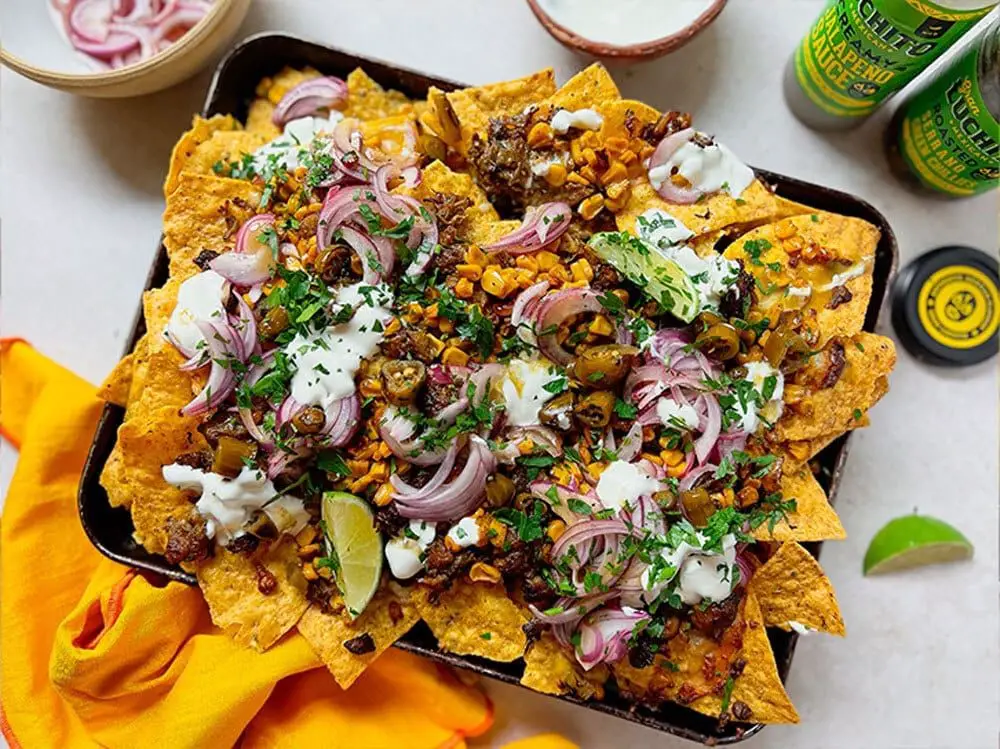 Mexican Rice and Pulled Pork Nachos