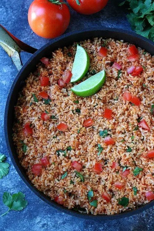 Mexican Rice with Tomatoes and Peas