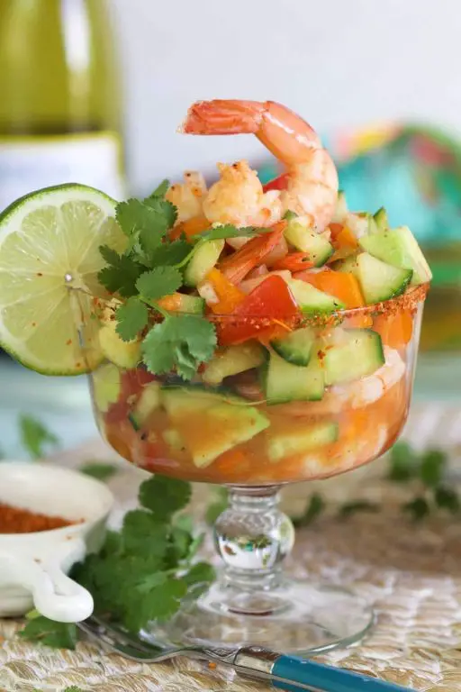 Mexican Shrimp Cocktail with Jicama and Radish