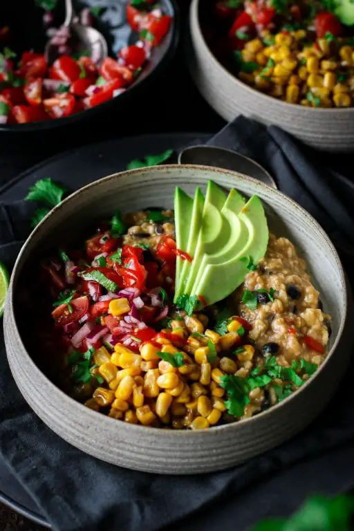 Mexican-Inspired Black Bean and Corn Oatmeal