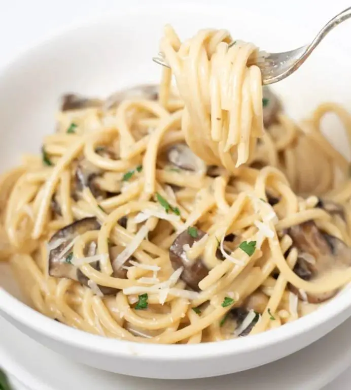 Microwave Pressure Cooker Creamy Mushroom Pasta