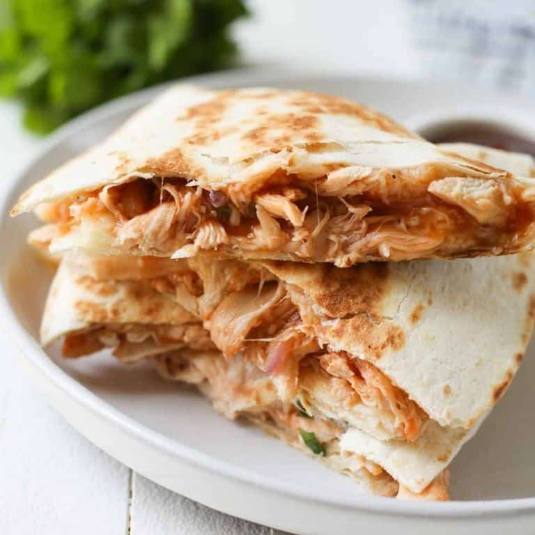 Microwaved BBQ Chicken Quesadilla