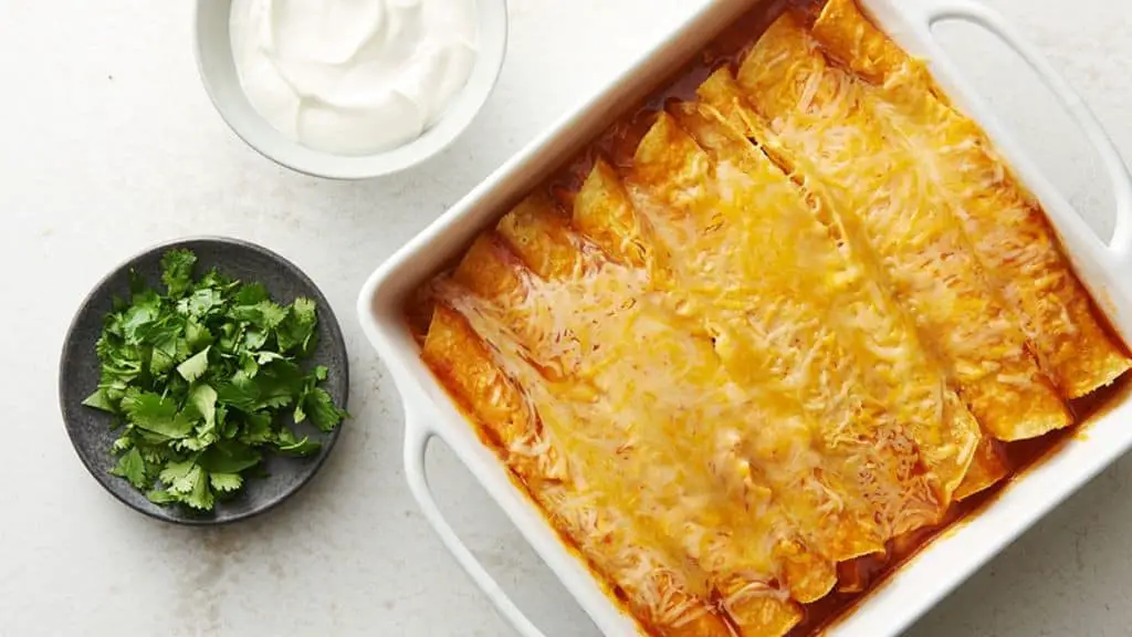 Microwaved Chicken Enchiladas