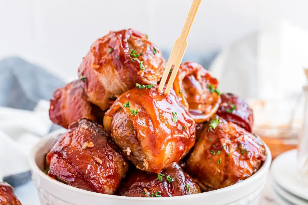 Mini Bacon-Wrapped Meatballs