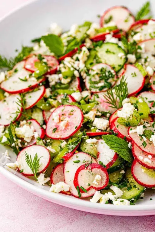 Mini Cucumber and Radish Salad with Lime Dressing