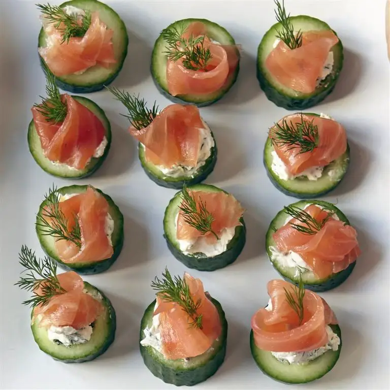 Mini Cucumber and Smoked Salmon Canapés
