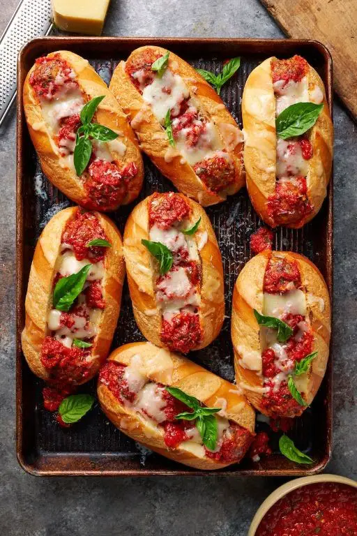 Mini Meatball Subs with Marinara Sauce