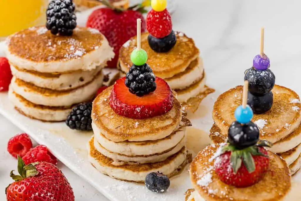 Mini Pancake Stacks with Fruit