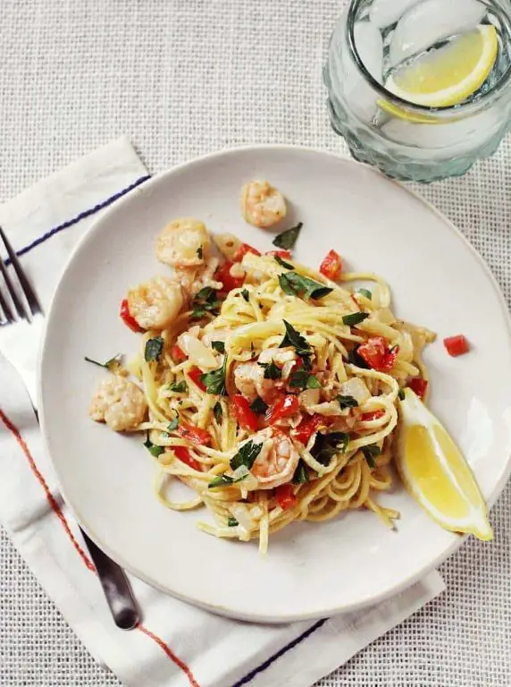 Mini Sweet Pepper and Shrimp Scampi