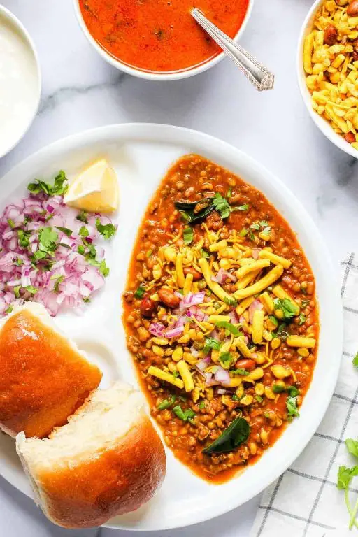 Misal Pav with Spicy Curry