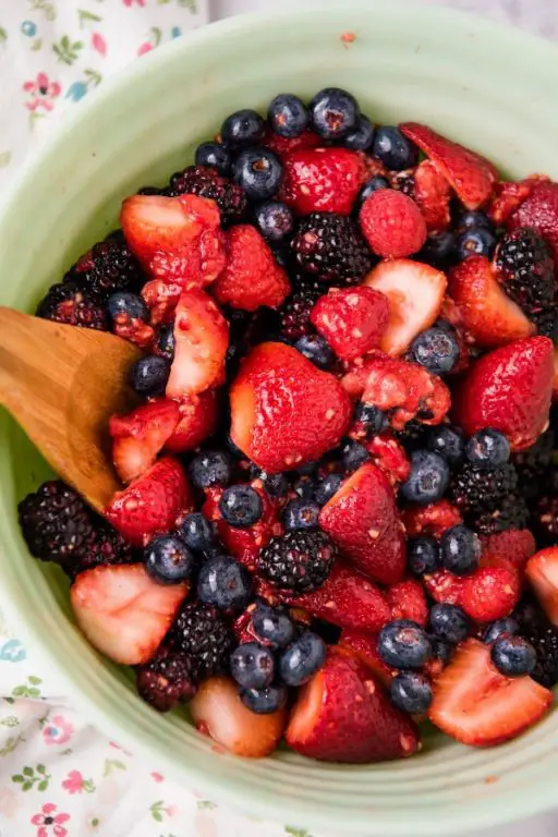 Mixed Berry Fluff Salad with Honey Dressing