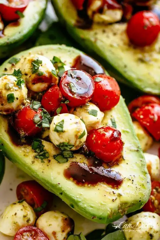 Mozzarella Pearls and Pesto Stuffed Tomatoes