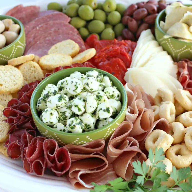 Mozzarella Pearls and Salami Antipasto Platter