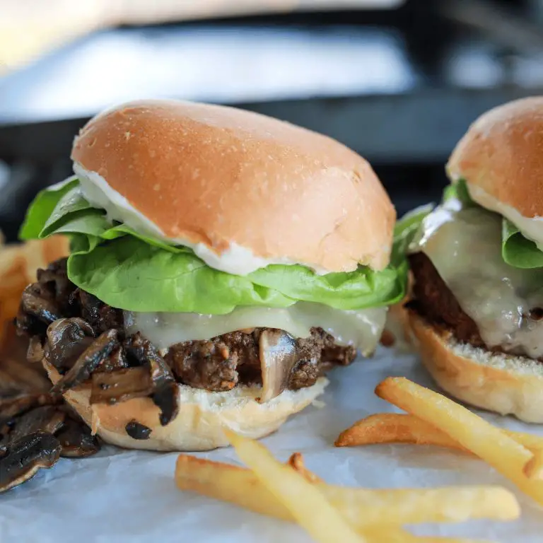 Mushroom Swiss Hamburger Air Fryer Creation