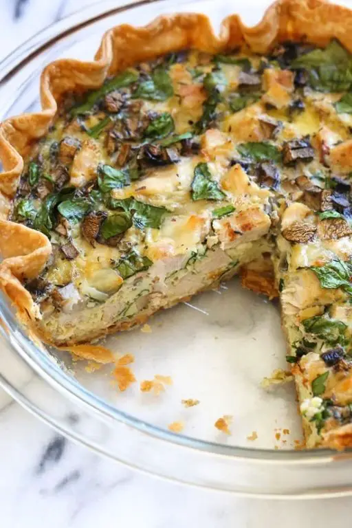 Mushroom and Chicken Quiche