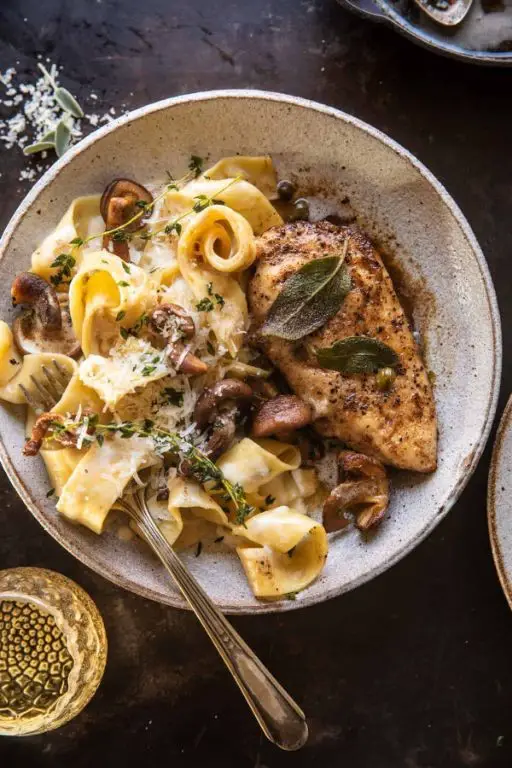 Mushroom and Thyme Chicken Piccata