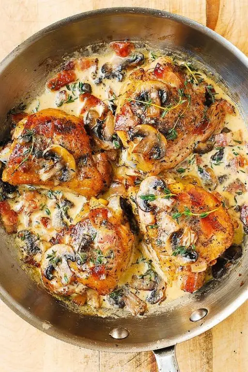 Mushroom and Thyme Chicken Thigh Pasta