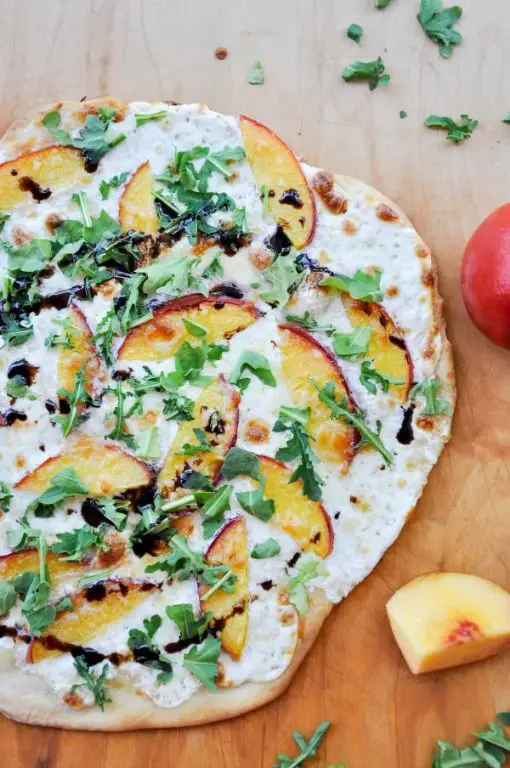 Nectarine and Arugula Pizza