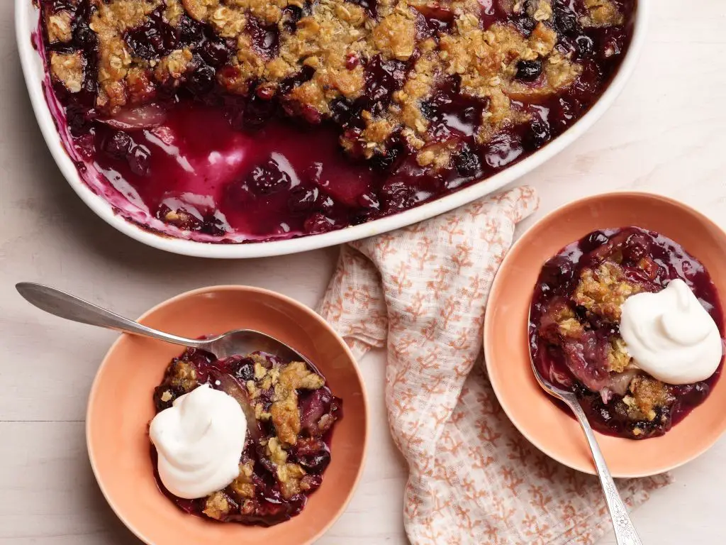 Nectarine and Blueberry Crumble